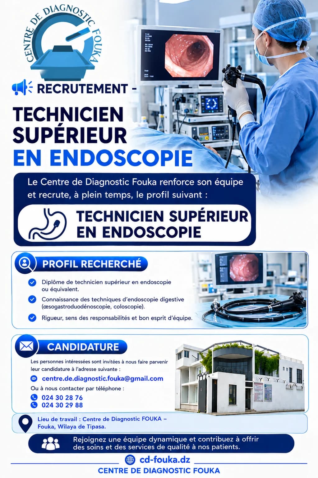 Recruitment poster: Senior Endoscopy Technician